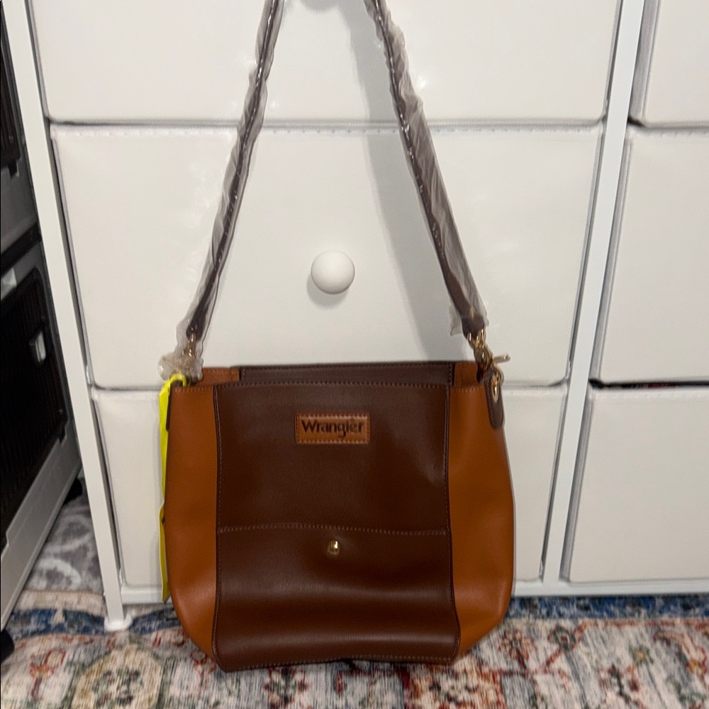 Wrangler Two-Tone Brown and Tan Shoulder Bag